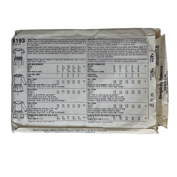 Simplicity Gunne Sax Dress Sewing Pattern UNCUT Jessica McClintock Vintage - Picture 3 of 4